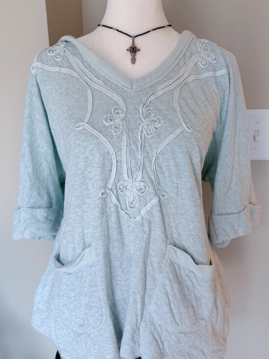 Mododoc Tops - Mod-o-doc Heather Gray Jersey Knit Blouse - Size Small